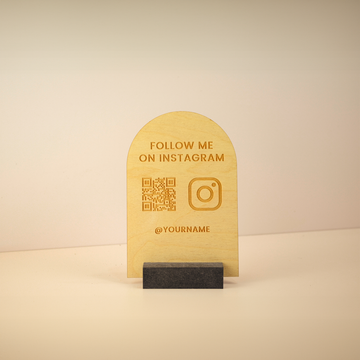 Custom Arch QR Sign | Laser Etched Plywood