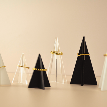 Set of 3 Acrylic Ring Pyramid Stands