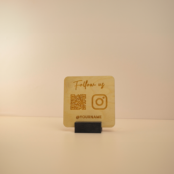 Custom QR Code Square Sign | Laser Etched Plywood