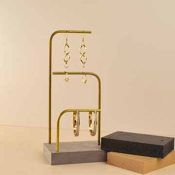 Triple Brass Bend Earring Stand