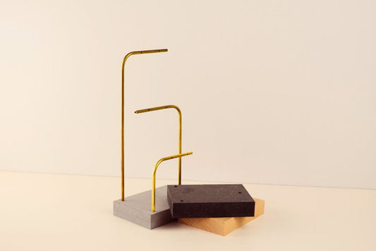 Triple Brass Bend Earring Stand